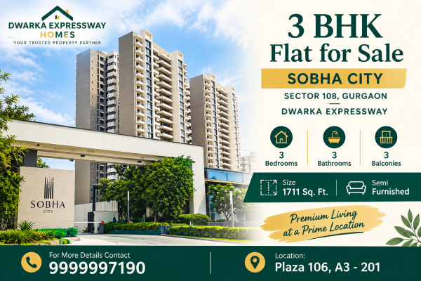 3 bhk for sale Sobha City Sector 108 Guragon 
